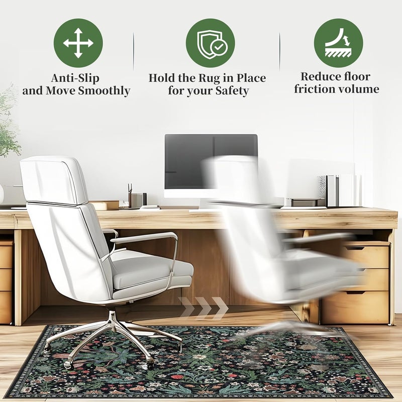 Lreedy Office Chair Mat for Hardwood Floor & Tile Floor,36"X 48" Heavy Duty Desk Chair Mat for Hard Floors, Under Desk Rug for Rolling Computer Chair,Anti Slip,Low Pile Carpet Floor Protector-Green Grass - Image 5
